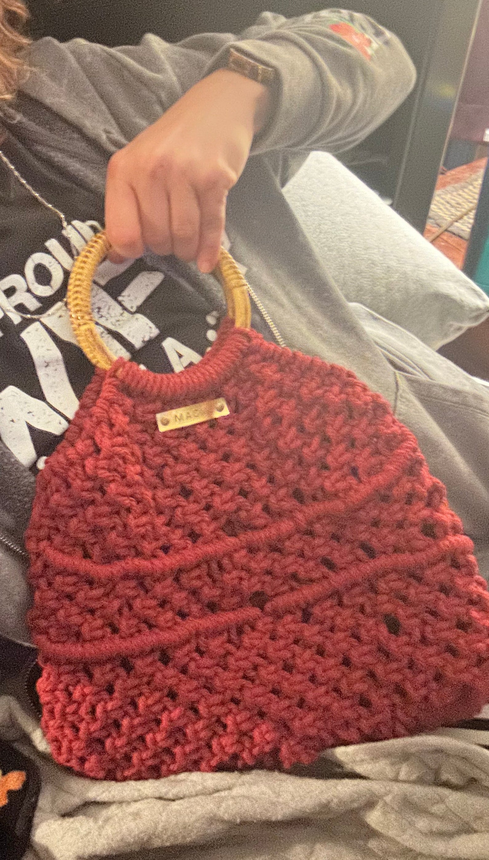 Customizable Macrame Top handle bag