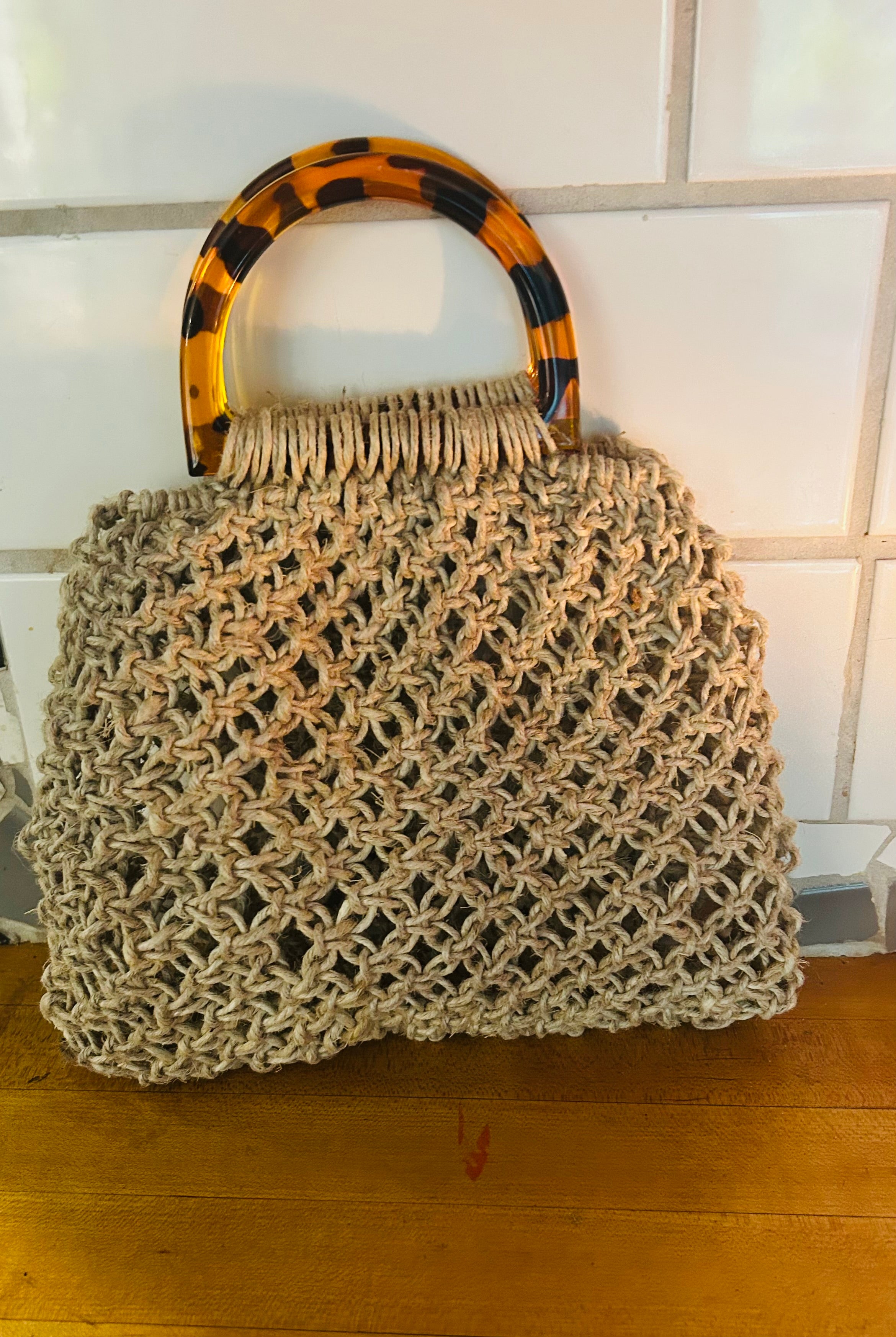 Customizable Macrame Top handle bag