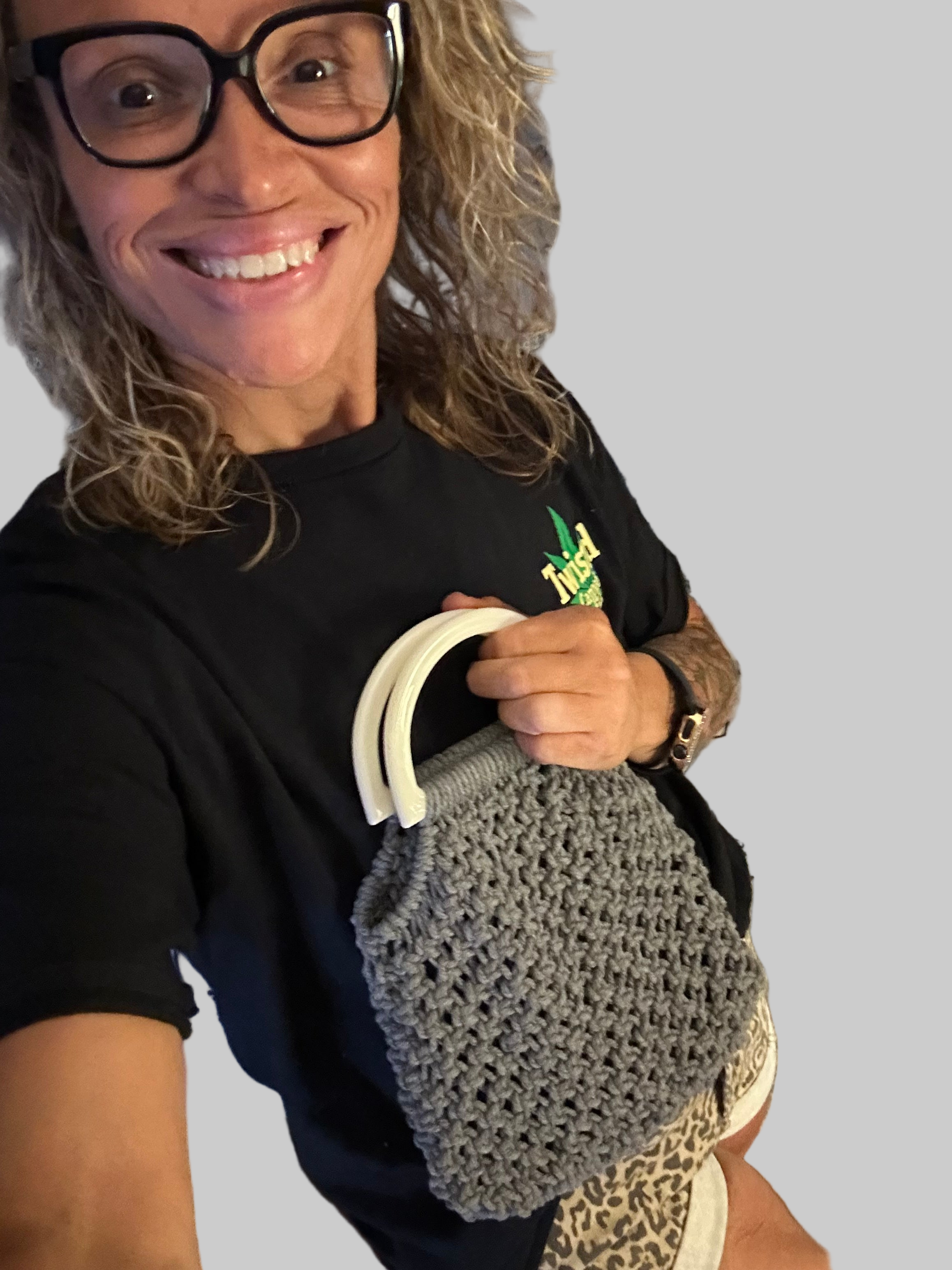 Customizable Macrame Top handle bag