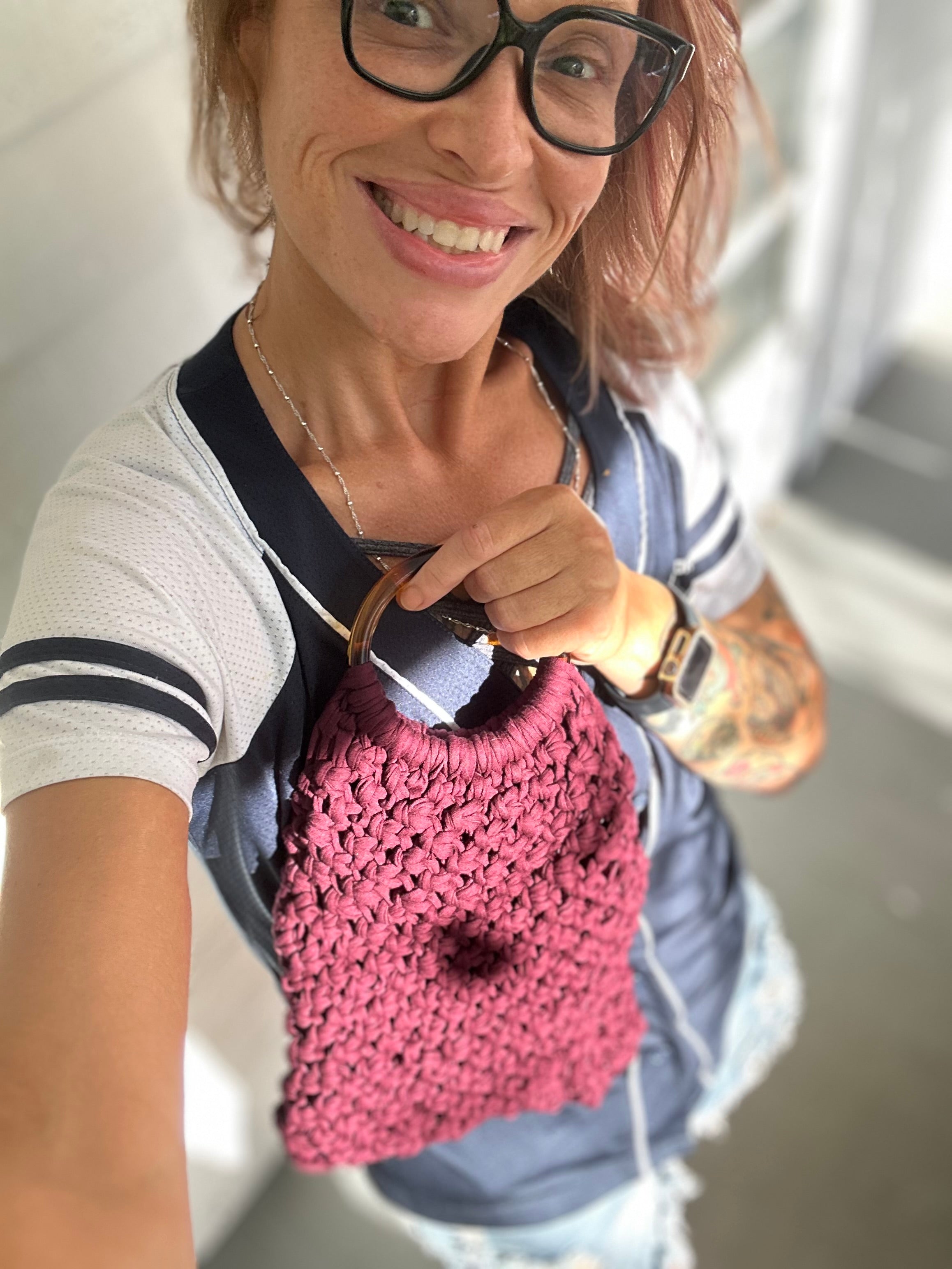 Customizable Macrame Top handle bag