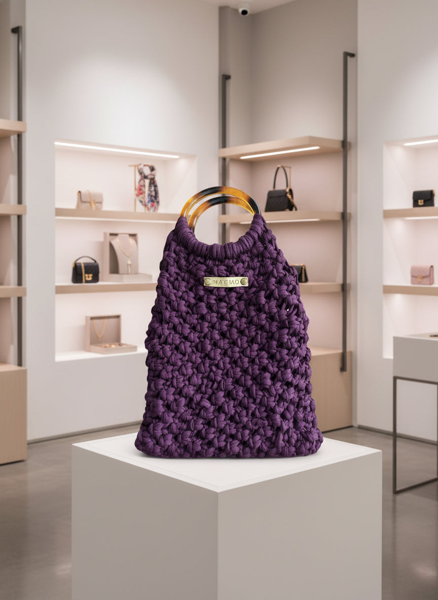 Customizable Macrame Top handle bag