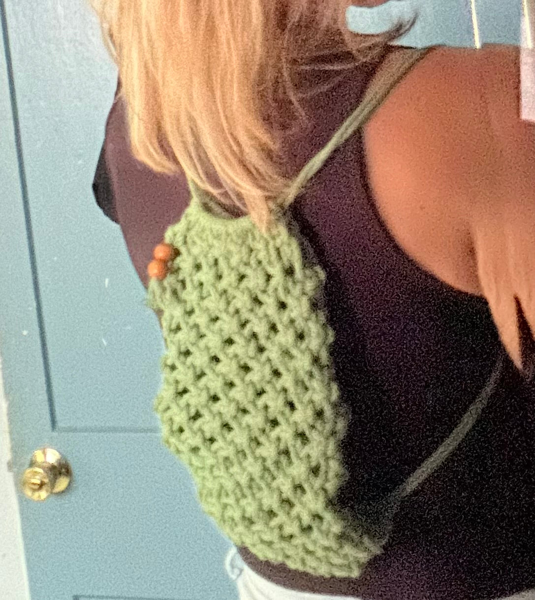 Handmade Macrame Backpack: Mini Cotton Nap Sack