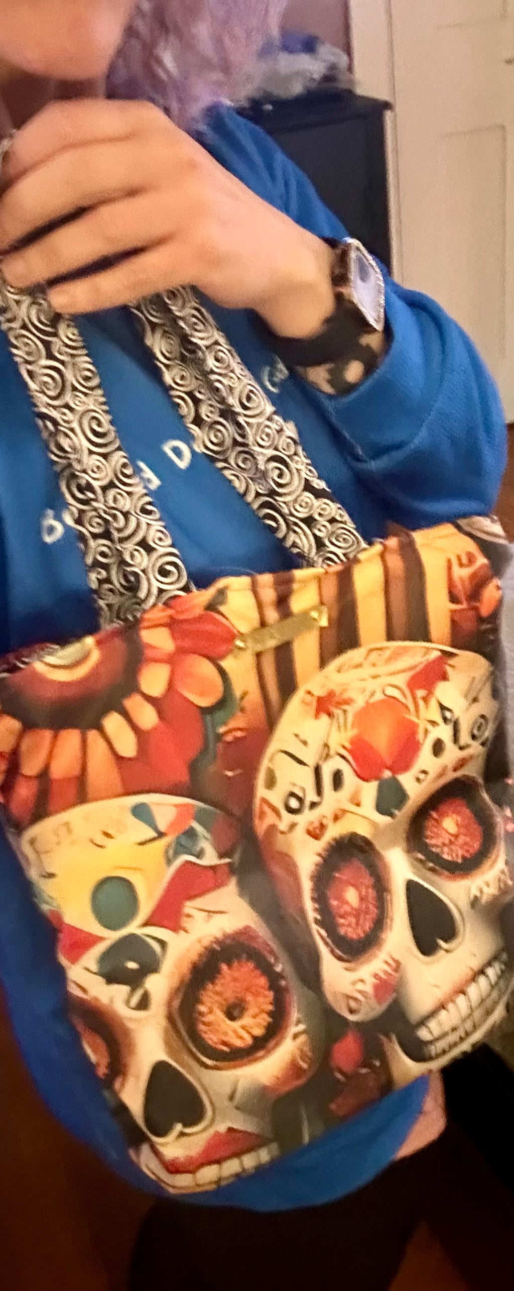 Sugar skull tote