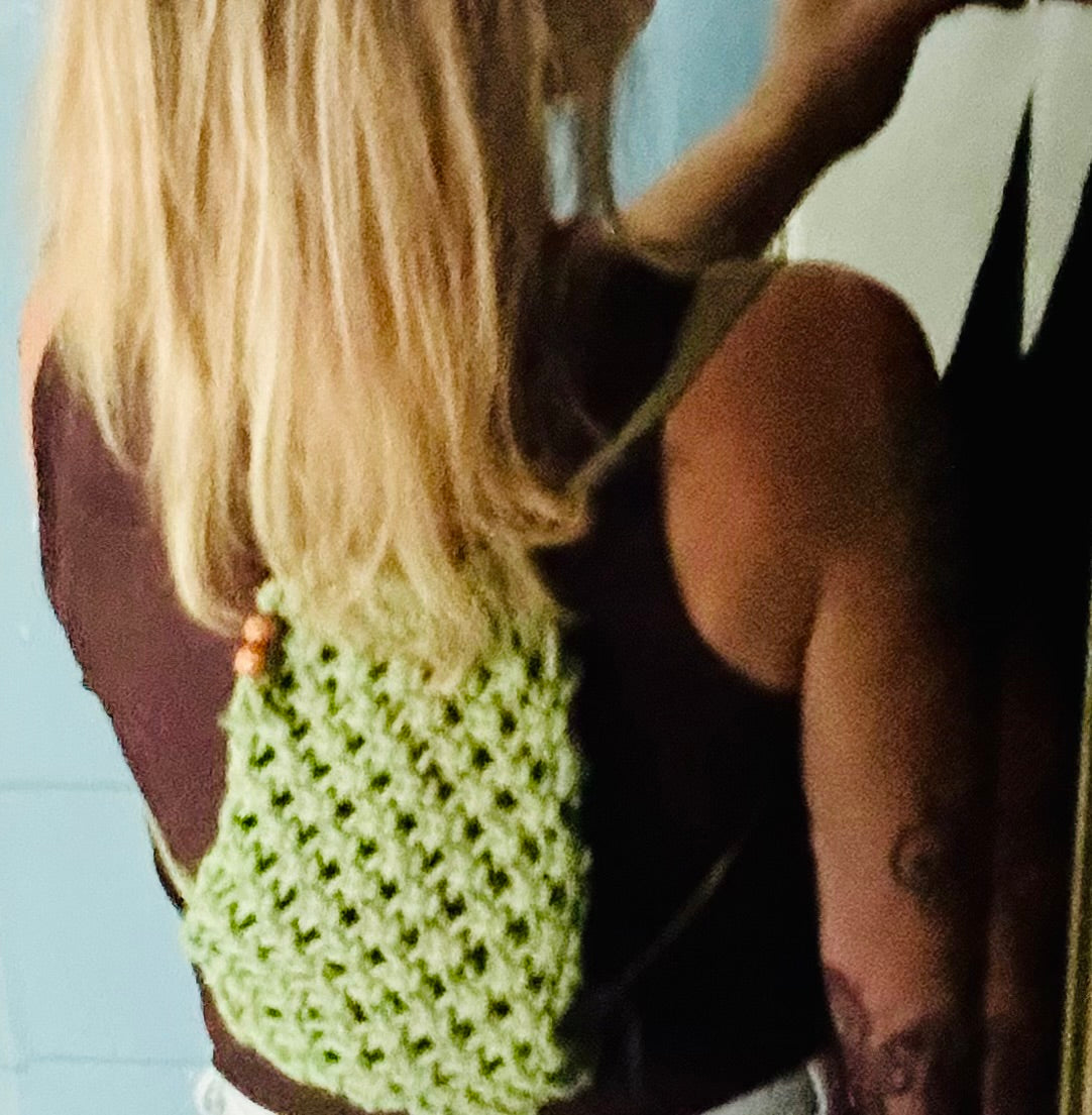 Handmade Macrame Backpack: Mini Cotton Nap Sack