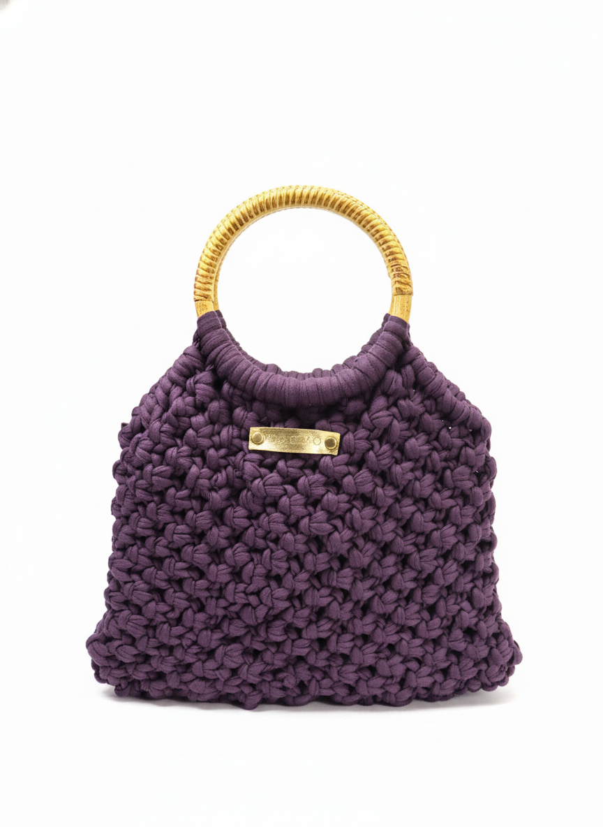 Customizable Macrame Top handle bag