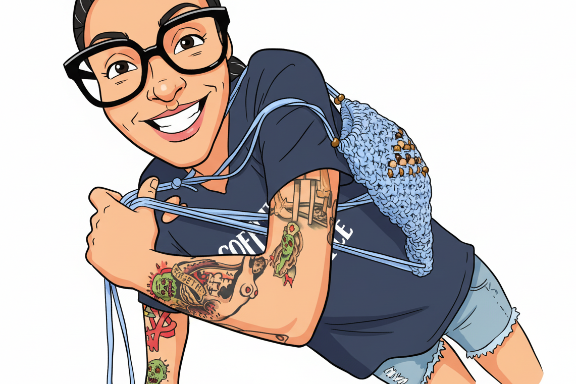 Handmade Macrame Backpack: Mini Cotton Nap Sack