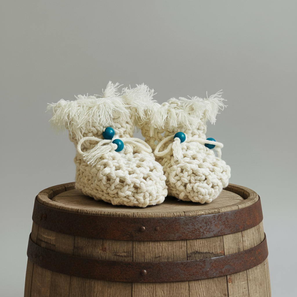 Macrame Baby Booties