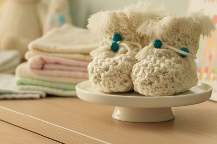 Macrame Baby Booties