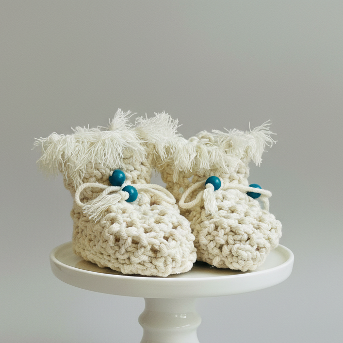 Macrame Baby Booties