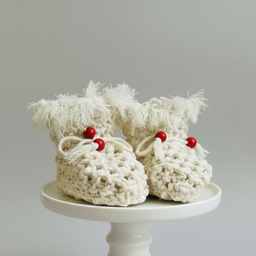 Macrame Baby Booties