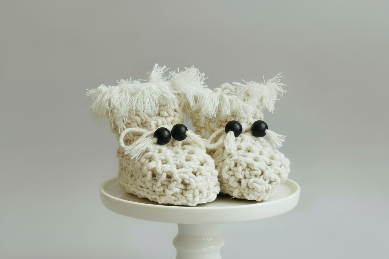 Macrame Baby Booties