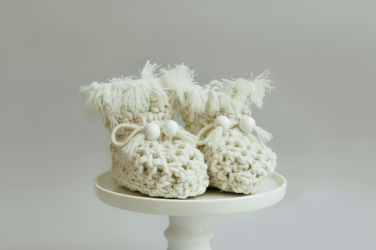 Macrame Baby Booties