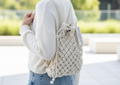 Handmade Macrame Backpack: Mini Cotton Nap Sack