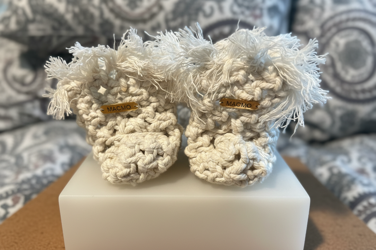 Macrame Baby Booties