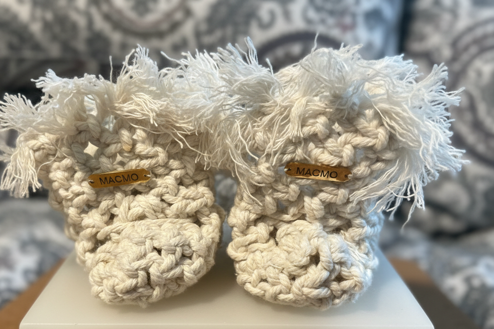 Macrame Baby Booties
