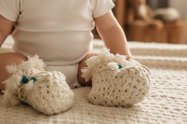 Macrame Baby Booties