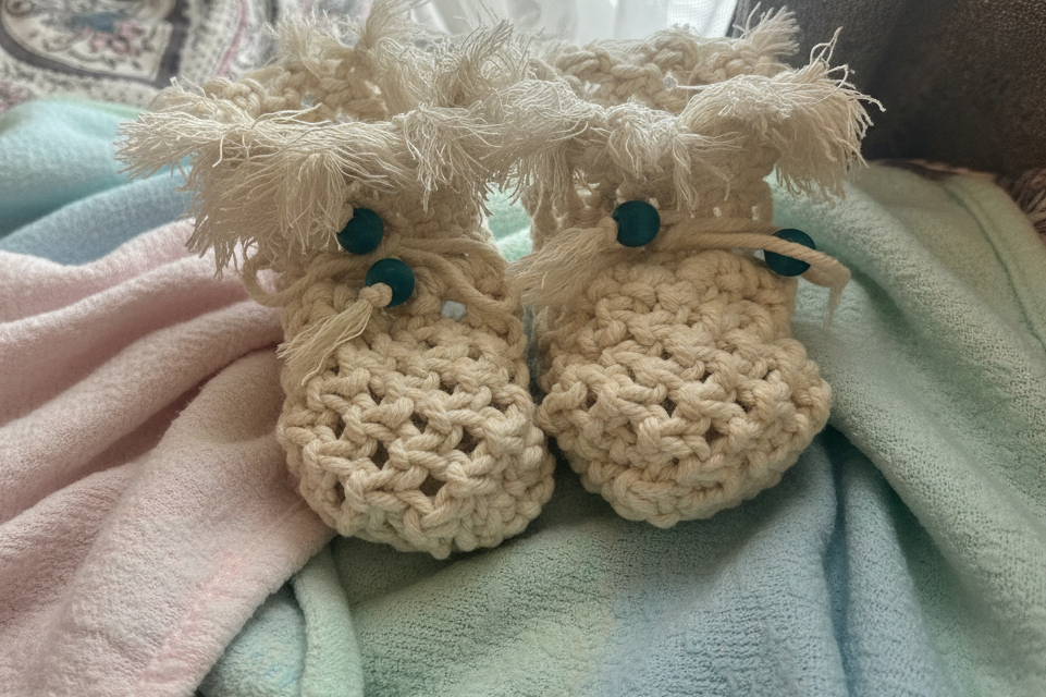 Macrame Baby Booties