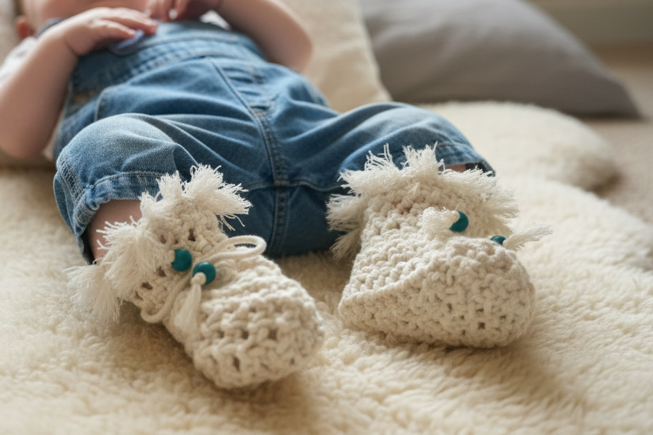 Macrame Baby Booties