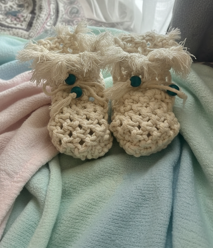 Macrame Baby Booties
