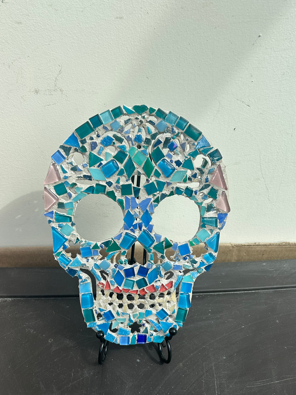 Vibrant Mosaic Sugar Skull Wall Decor