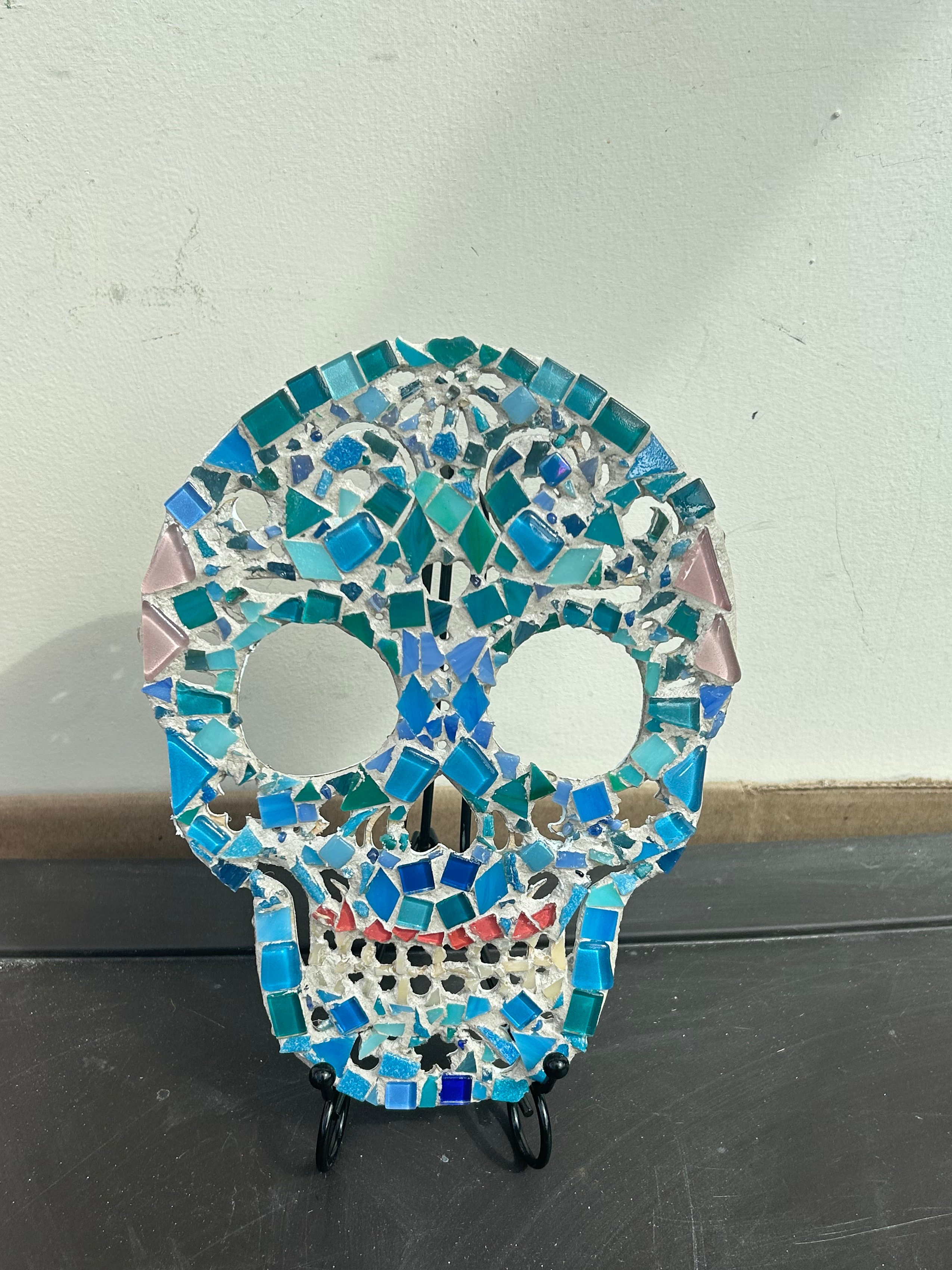 Vibrant Mosaic Sugar Skull Wall Decor