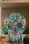 Vibrant Mosaic Sugar Skull Wall Decor