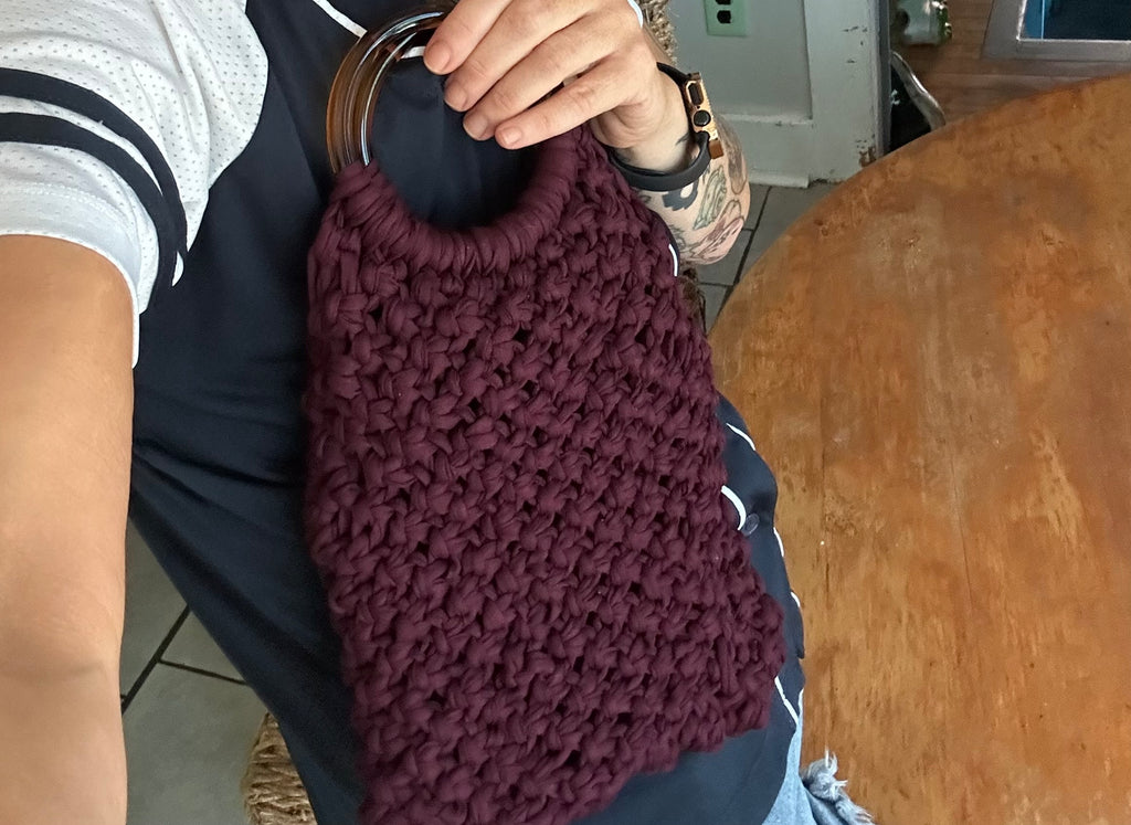 Customizable Macrame Top handle bag