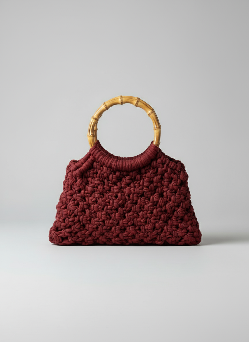 Customizable Macrame Top handle bag