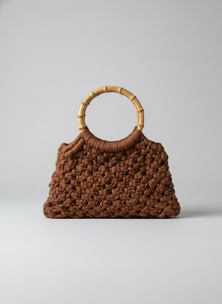 Customizable Macrame Top handle bag