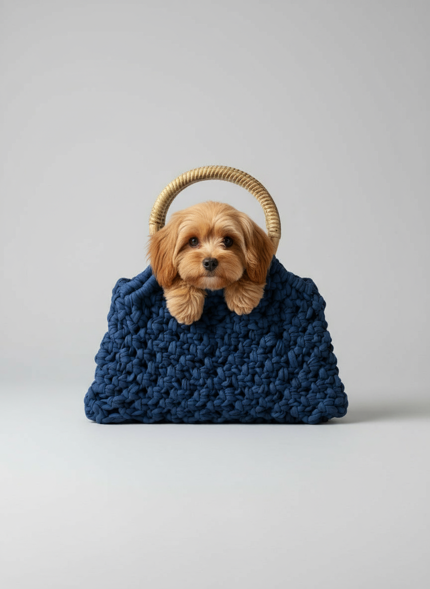 Customizable Macrame Top handle bag